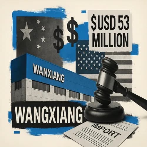 Chinese auto parts company Wangxiang agrees to pay USD 53mln to resolve US Ju...